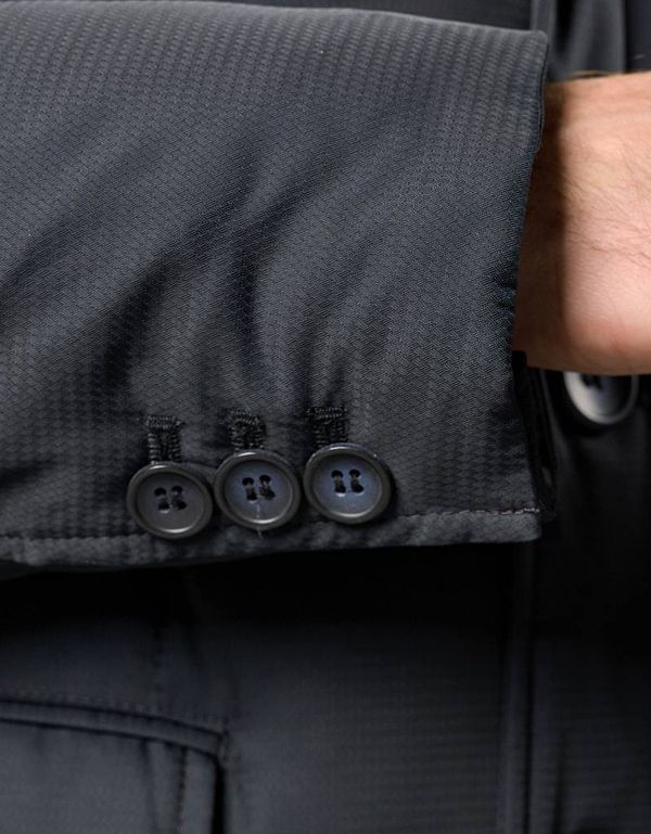 Куртка мужская чёрная Bazioni утепленная с меховым воротником | купить в интернет-магазине Olymp-Men