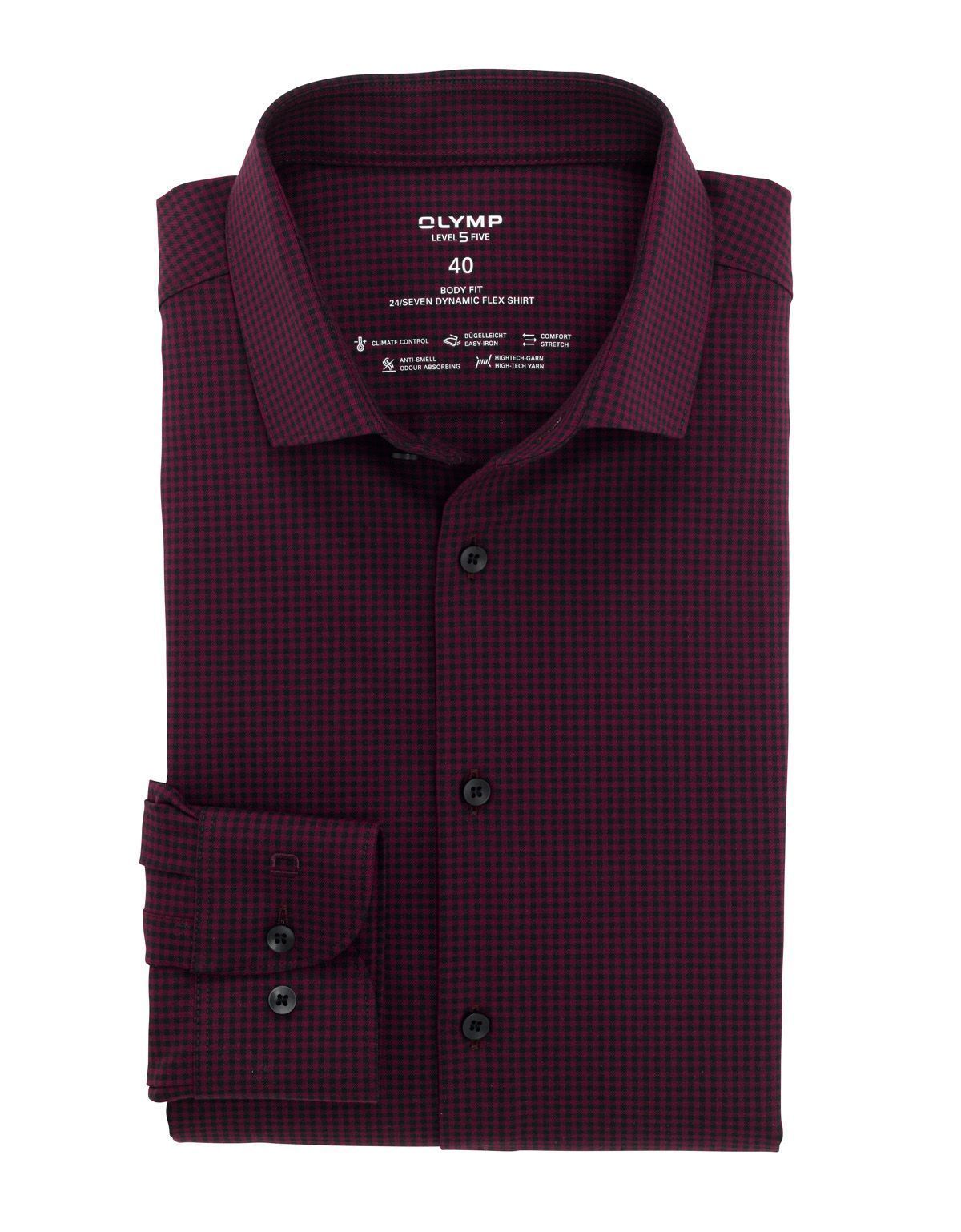 Рубашка мужская OLYMP 24/7 в клетку, body fit | купить в интернет-магазине Olymp-Men