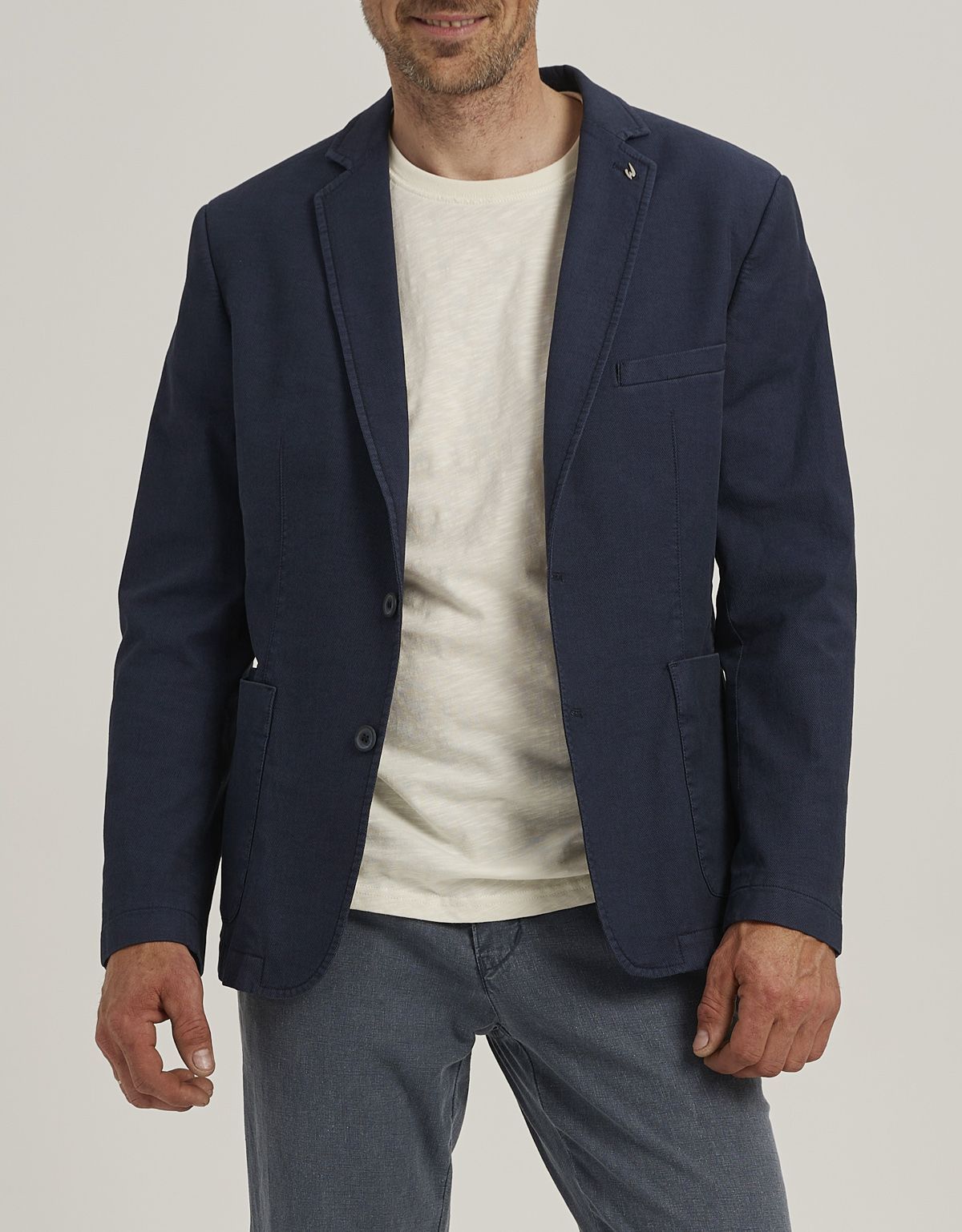 Пиджак синий мужской  w.Wegener из хлопка с 2 шлицами | купить в интернет-магазине Olymp-Men