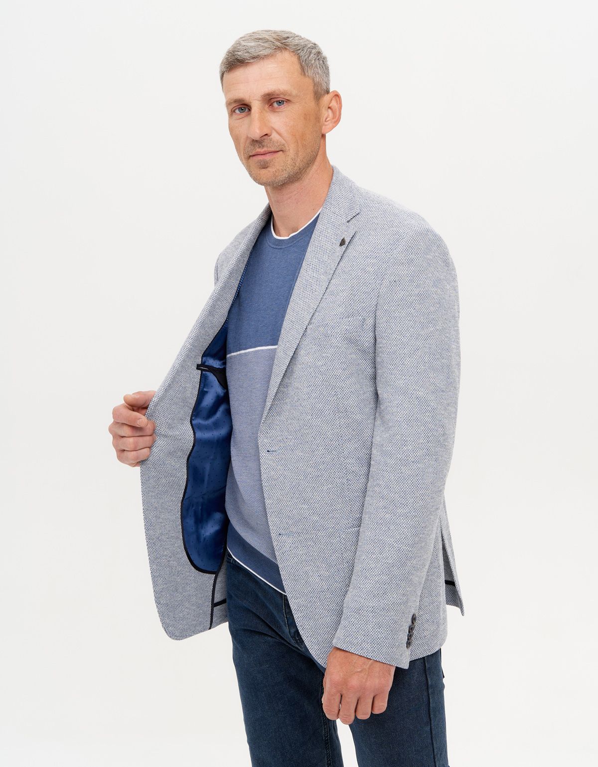 Пиджак трикотажный Roy Robson голубой меланж | купить в интернет-магазине Olymp-Men