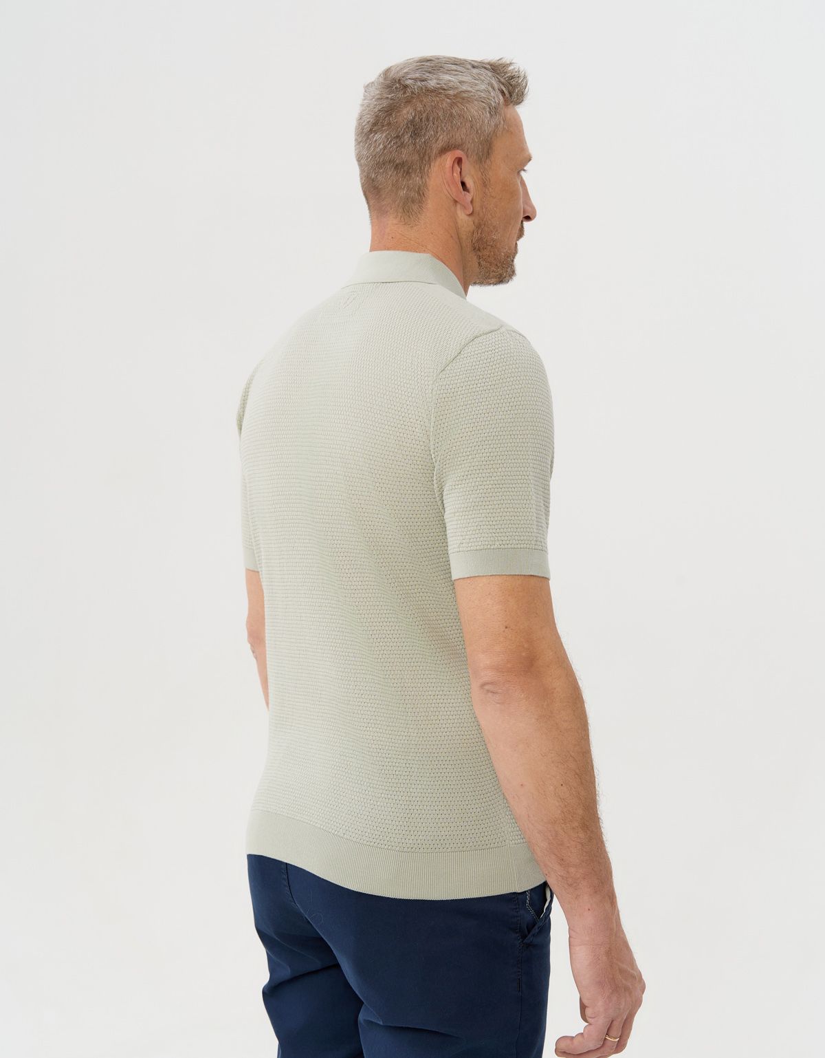 Поло мужское вязаное зелёное на пуговицах Gratude | купить в интернет-магазине Olymp-Men