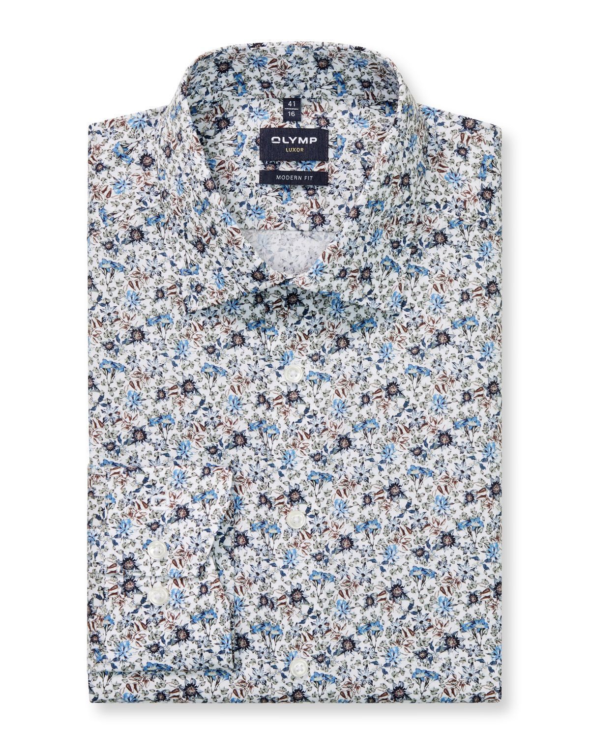 Рубашка мужская с цветочным принтом OLYMP, modern fit на рост до 176 | купить в интернет-магазине Olymp-Men
