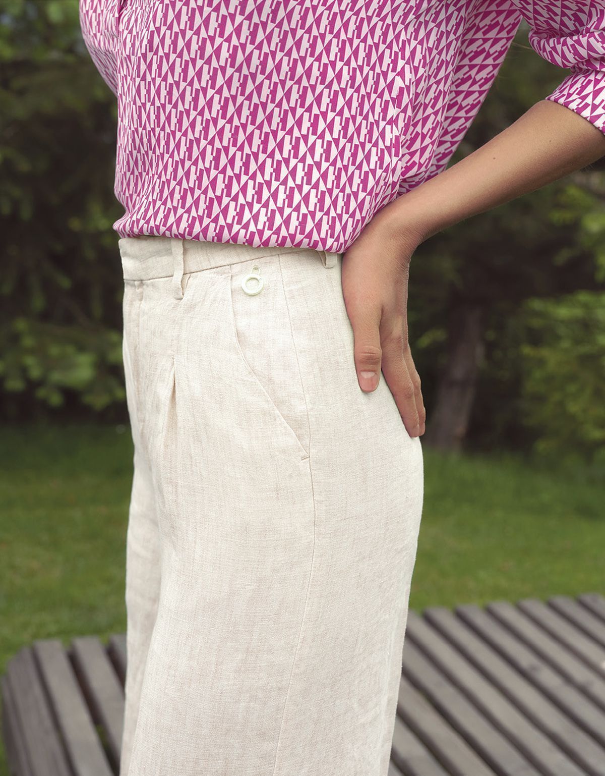 Брюки льняные светлые женские w.Wegener | интернет-магазин Olymp-Men