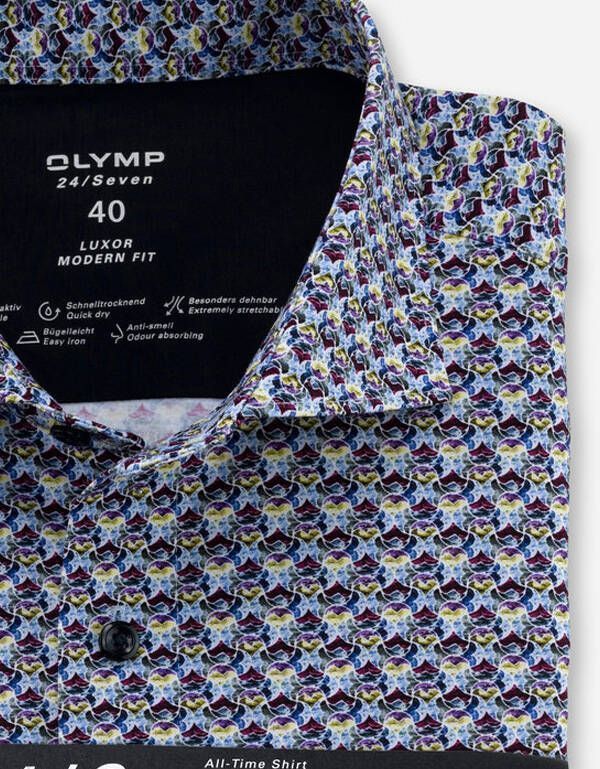 Рубашка мужская трикотажная OLYMP с орнаментом Luxor 24/7, modern fit | купить в интернет-магазине Olymp-Men