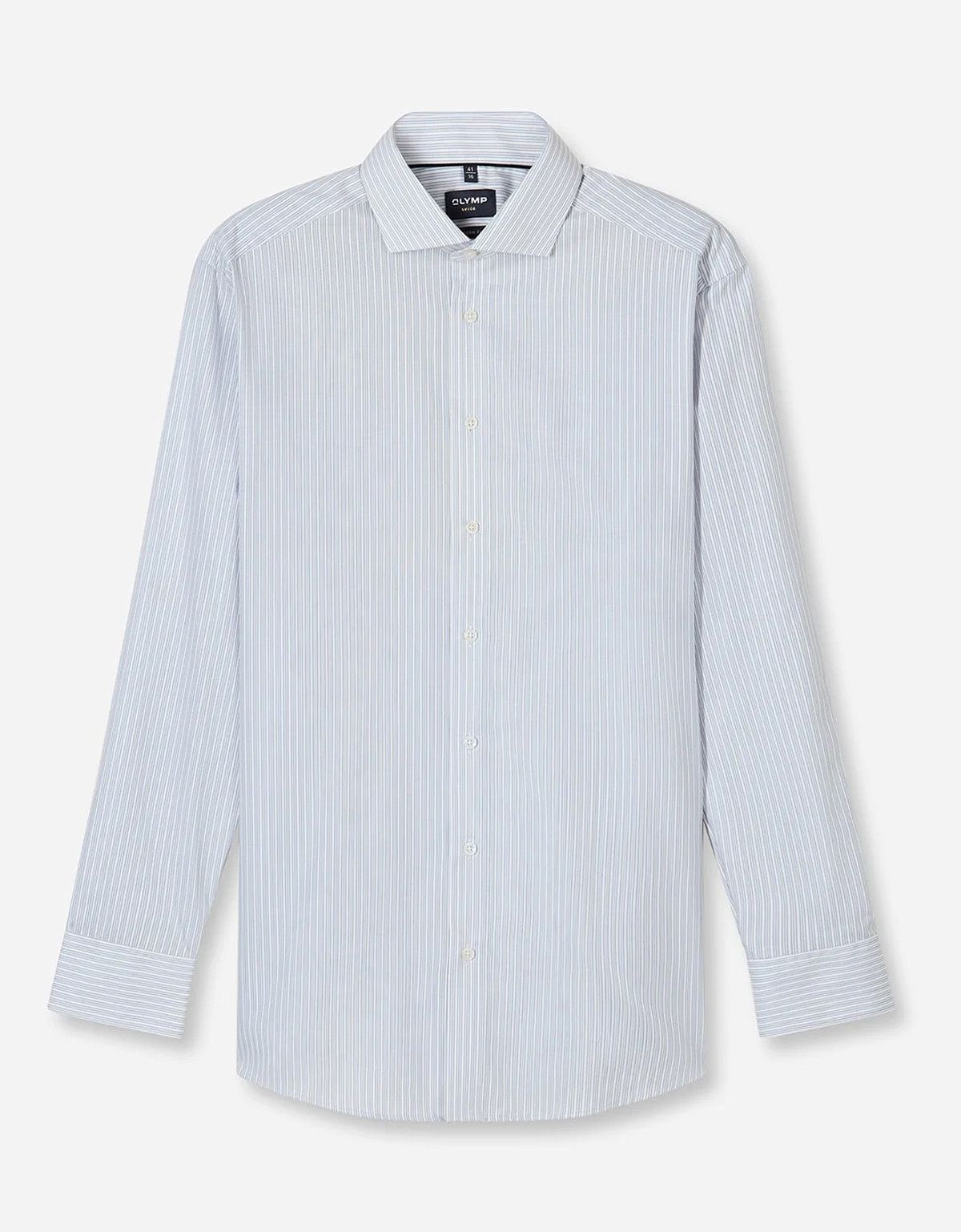 Рубашка классическая в серую полоску OLYMP Luxor, полуприлегающая | купить в интернет-магазине Olymp-Men