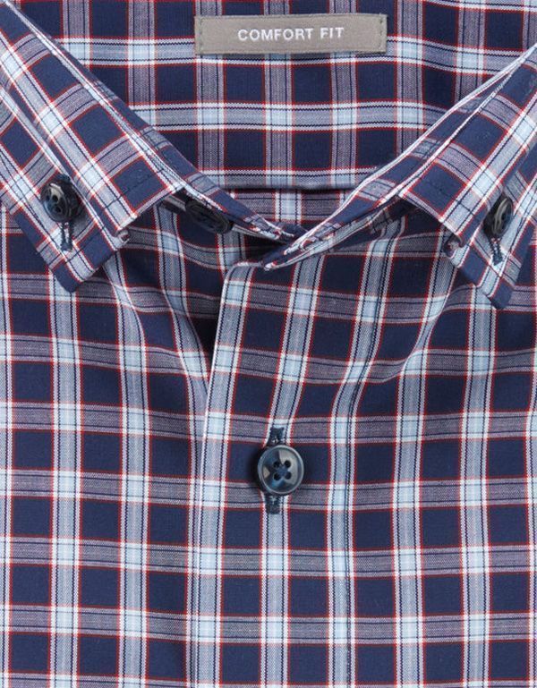 Рубашка мужская в клетку с пуговицами на воротнике OLYMP Luxor, прямой крой | купить в интернет-магазине Olymp-Men