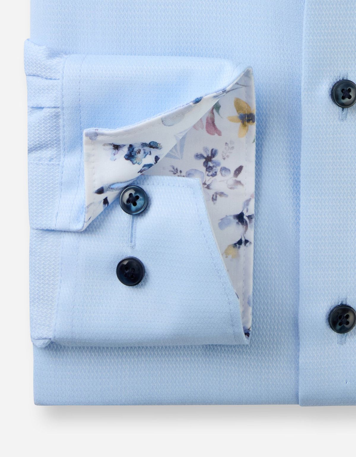 Рубашка голубая мужская фактурная OLYMP Luxor, comfort fit | купить в интернет-магазине Olymp-Men