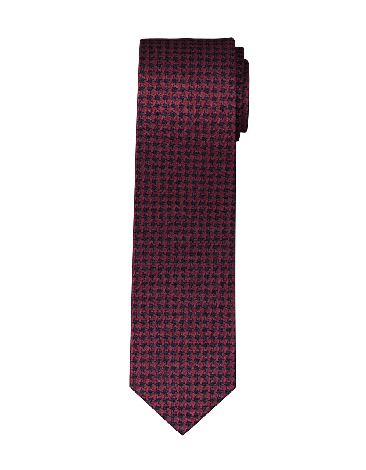 Галстук Olymp с рисунком гусиная лапка, 6,5 см[БОРДОВЫЙ]