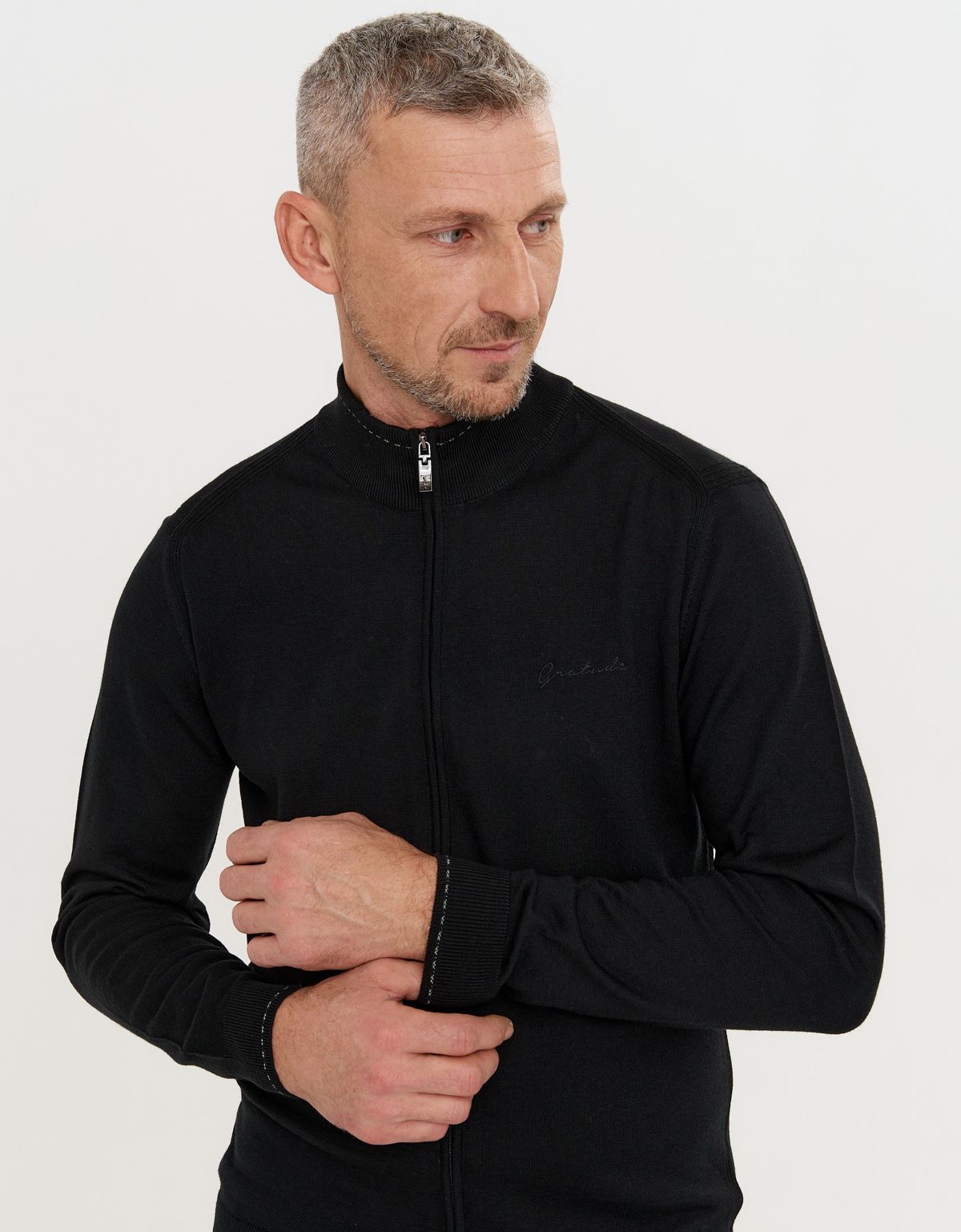 Кардиган чёрный мужской Gratude на молнии | купить в интернет-магазине Olymp-Men