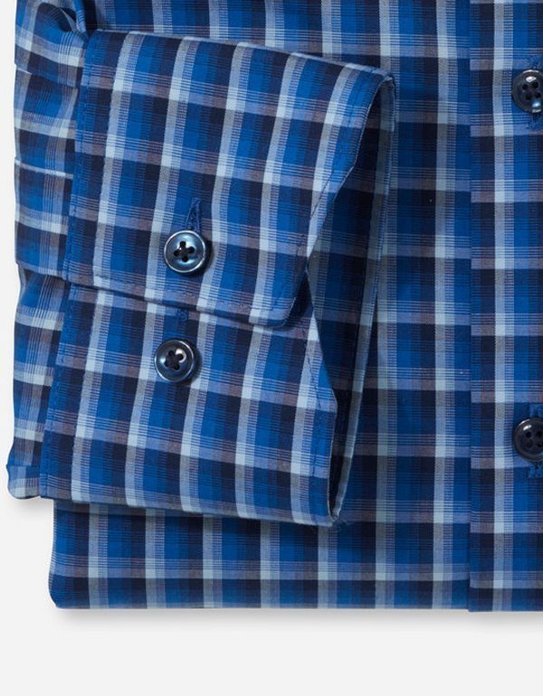 Рубашка мужская в клетку OLYMP Luxor, прямой крой, пуговицы на воротнике | купить в интернет-магазине Olymp-Men