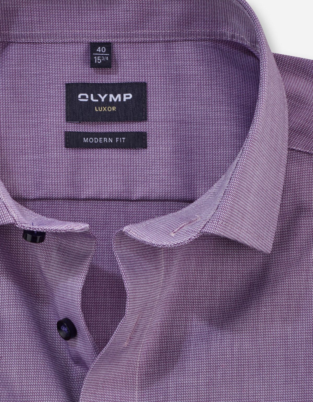 Рубашка мужская фиолетовая с коротким рукавом OLYMP Luxor, modern fit