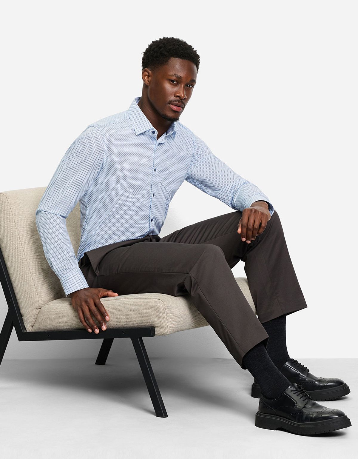 Рубашка мужская с принтом OLYMP, body fit, на высокий рост | купить в интернет-магазине Olymp-Men