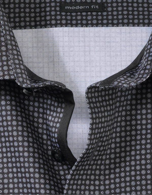 Рубашка мужская чёрная с рисунком OLYMP Luxor, modern fit | купить в интернет-магазине Olymp-Men