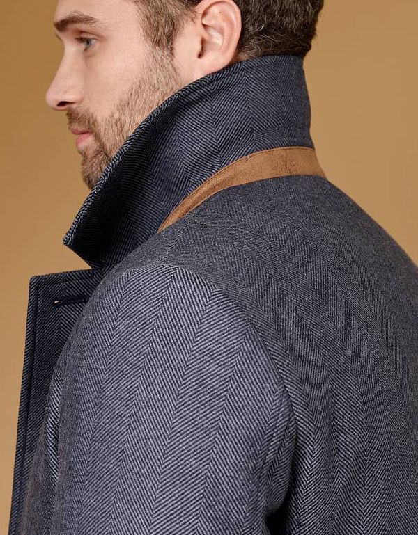 Пальто мужское утепленное с английским воротником | купить в интернет-магазине Olymp-Men