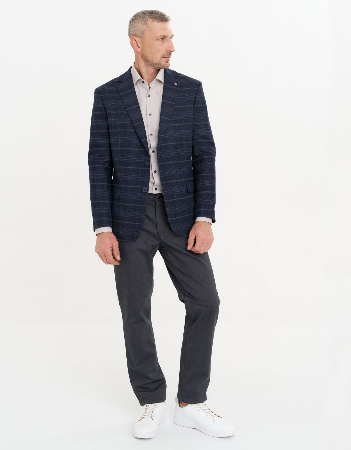 Пиджак мужской синий в клетку w.Wegener | купить в интернет-магазине Olymp-Men