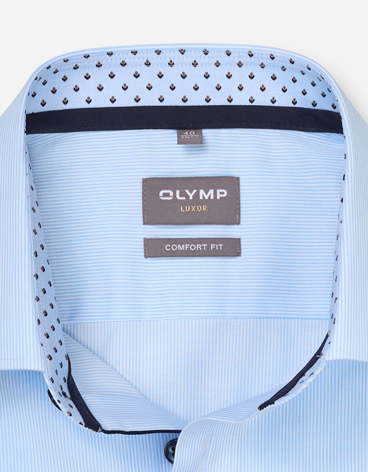 Сорочка классическая в голубую полоску Olymp, прямой крой
