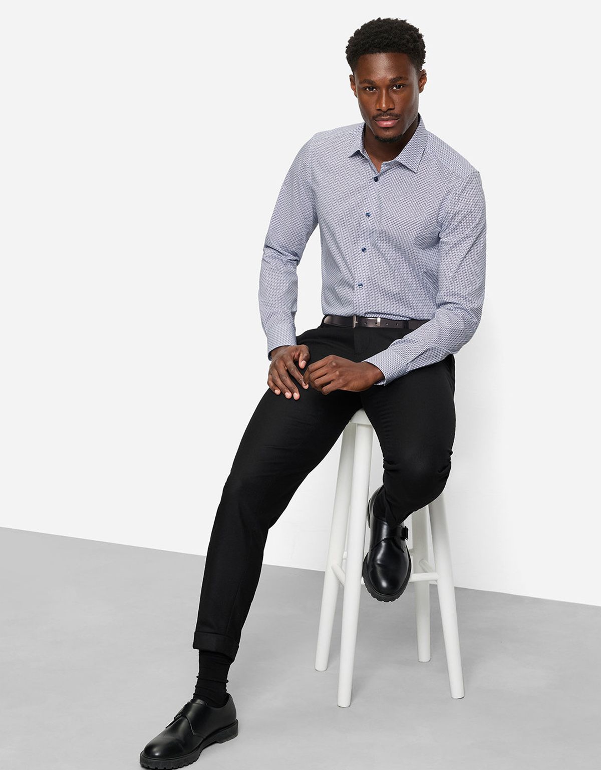 Рубашка мужская с принтом OLYMP, body fit | купить в интернет-магазине Olymp-Men