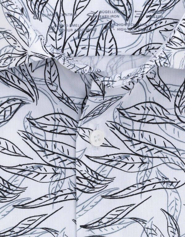 Рубашка белая с цвветочным принтом Olymp, body fit | купить в интернет-магазине Olymp-Men