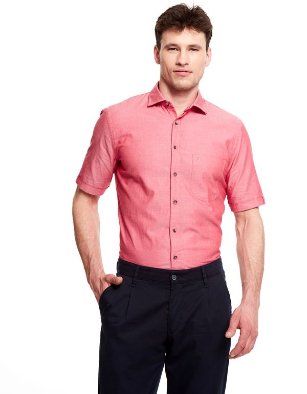 Рубашка мужская красная OLYMP Casual, modern fit