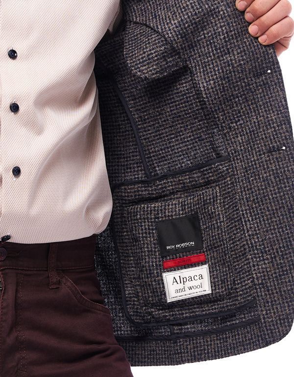 Пиджак мужской в клетку Roy Robson приталенный, шерсть с альпаком | купить в интернет-магазине Olymp-Men