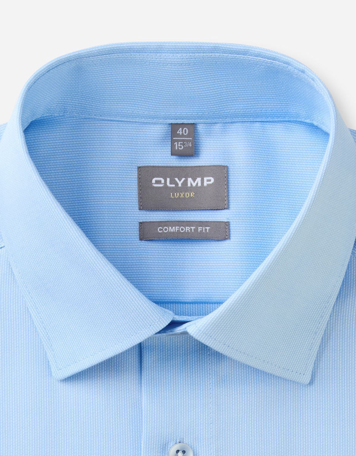 Рубашка голубая мужская с коротким рукавом OLYMP Luxor, прямой крой