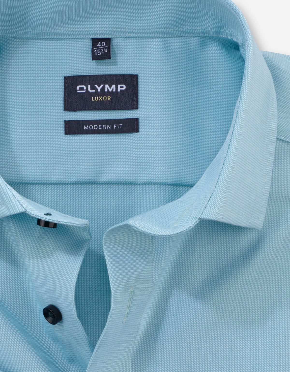 Рубашка мужская бирюзовая с коротким рукавом OLYMP Luxor, modern fit