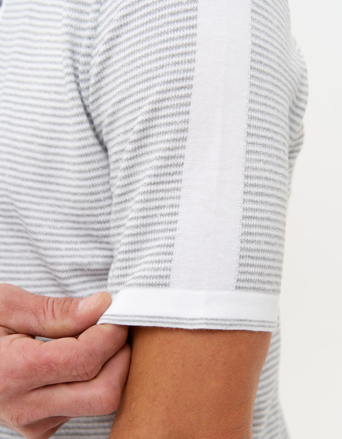 Поло мужское в серую полоску на пуговицах Gtatude | купить в интернет-магазине Olymp-Men