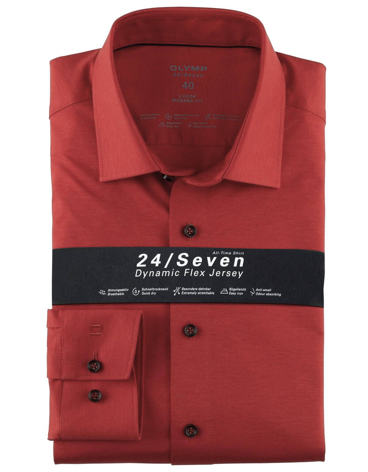 Рубашка трикотажная мужская OLYMP 24/7, modern fit[Красный]