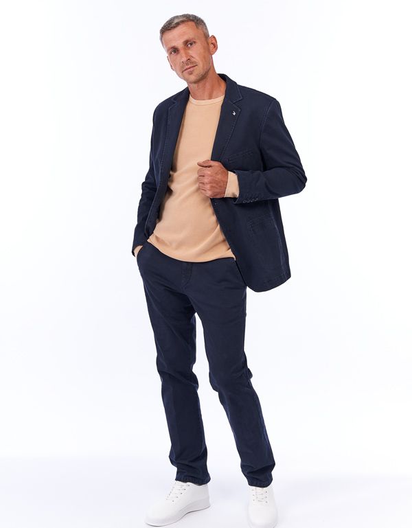 Брюки мужские Meyer синие хлопковые, прямые | купить в интернет-магазине Olymp-Men