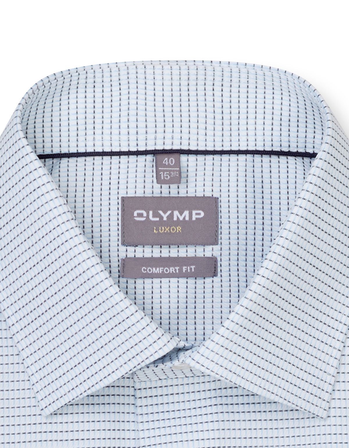 Рубашка классическая с голубым принтом Olymp, прямой крой