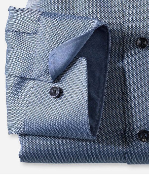Деловая синяя рубашка OLYMP Modern fit, фактурная | купить в интернет-магазине Olymp-Men