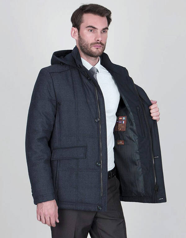 Куртка-пуховик стеганая BAZIONI с капюшоном | купить в интернет-магазине Olymp-Men