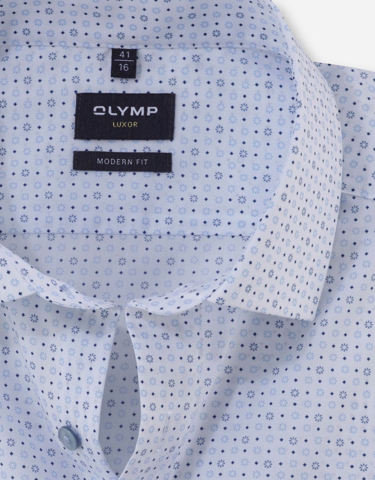 Рубашка мужская с голубым рисунком OLYMP Luxor, modern fit | купить в интернет-магазине Olymp-Men