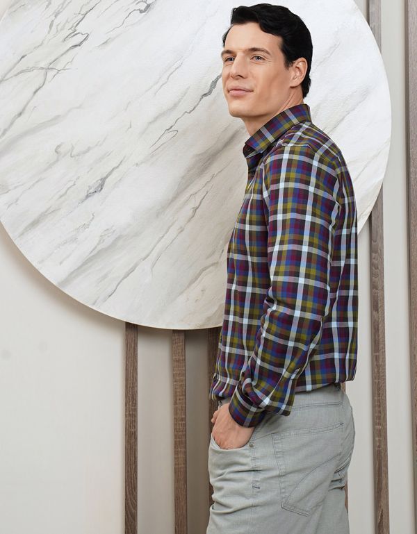 Рубашка в клетку Olymp, климат-контроль, body fit | купить в интернет-магазине Olymp-Men