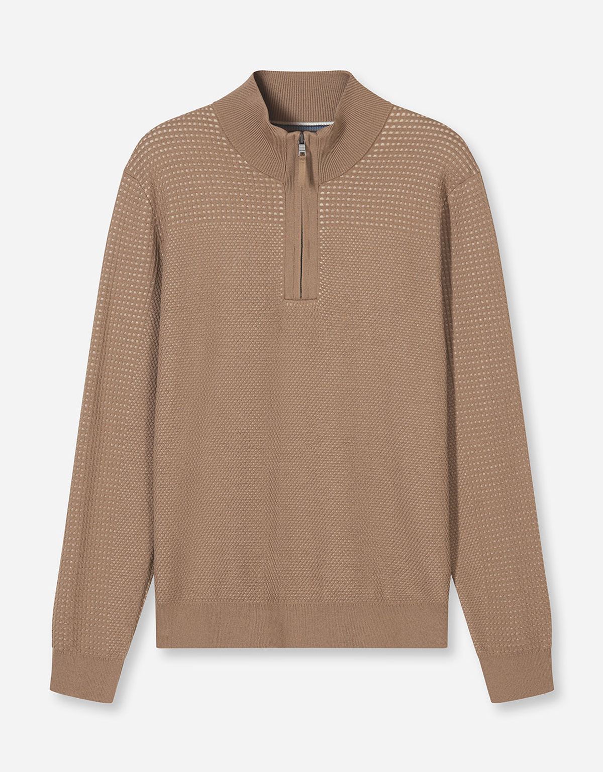 Свитер бежевый хлопковый с воротником на молнии Olymp | купить в интернет-магазине Olymp-Men