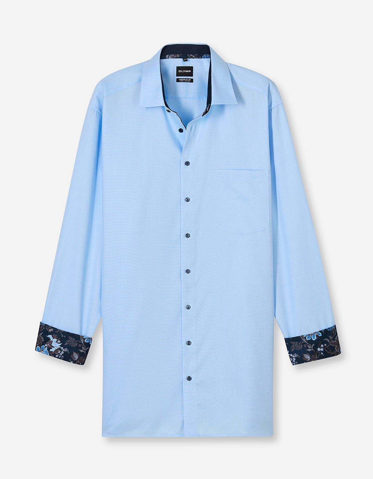 Рубашка классическая голубая Olymp Luxor Big, прямой крой | купить в интернет-магазине Olymp-Men