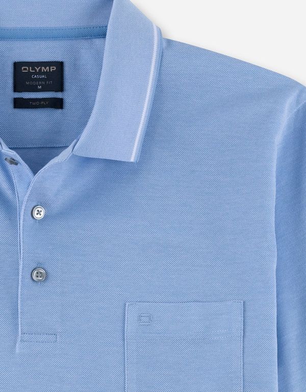 Поло мужское голубое Olymp, modern fit | купить в интернет-магазине Olymp-Men
