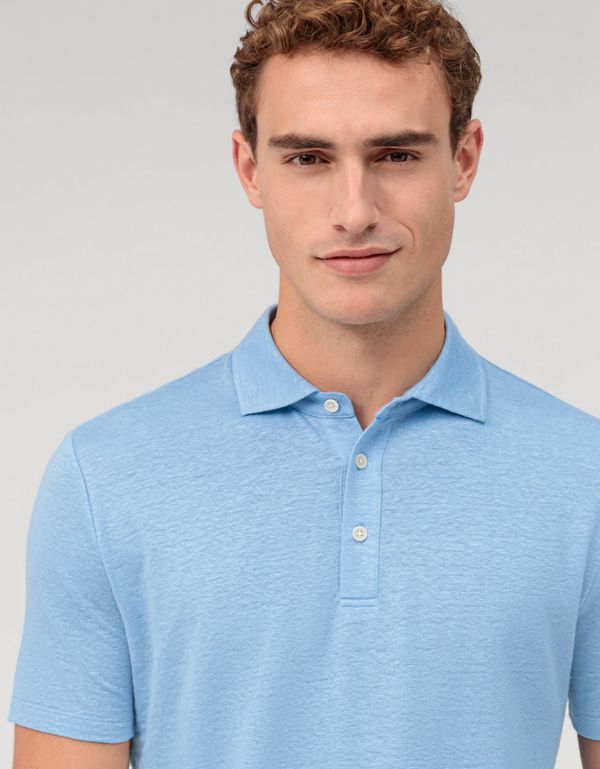 Поло мужское льняное голубое Olymp | купить в интернет-магазине Olymp-Men