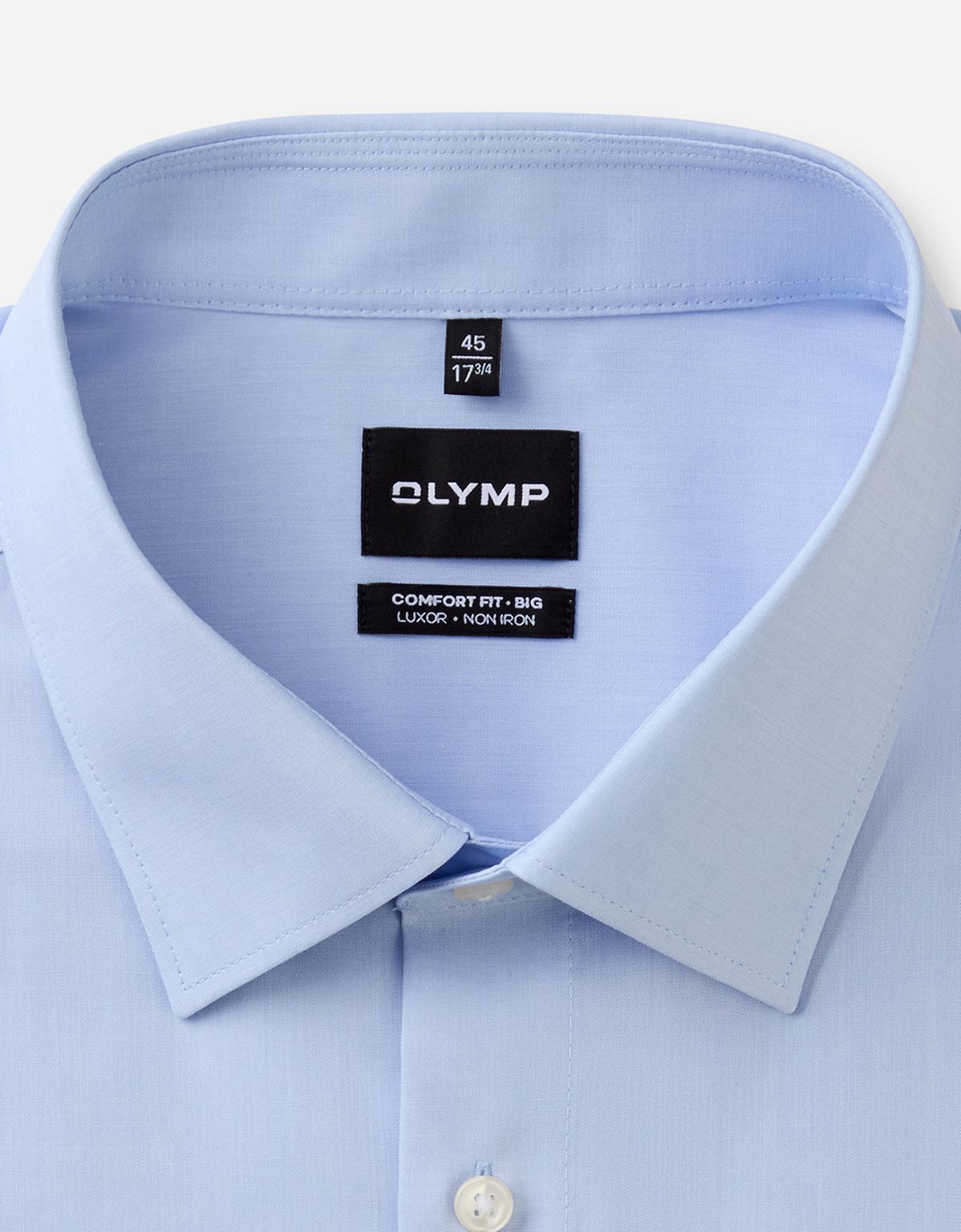 Рубашка мужская голубая OLYMP Luxor Big, прямой крой | купить в интернет-магазине Olymp-Men