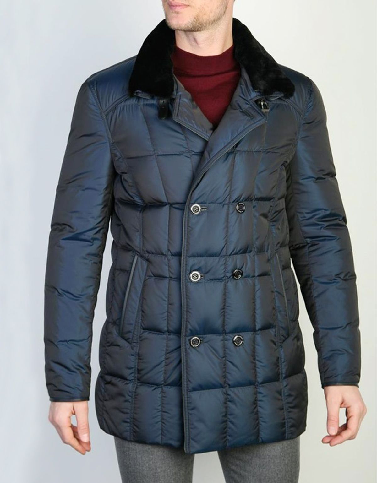 Пуховик мужской RIGGI с меховым воротником | купить в интернет-магазине Olymp-Men