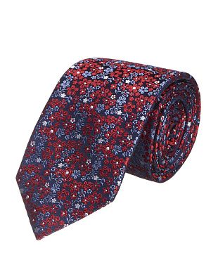 Галстук удлиненный Bernd Hennes красные цветы, 8,5 см | купить в интернет-магазине Olymp-Men
