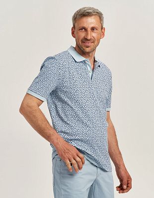 Поло мужское с рисунком Fynch-Hatton на пуговицах | купить в интернет-магазине Olymp-Men