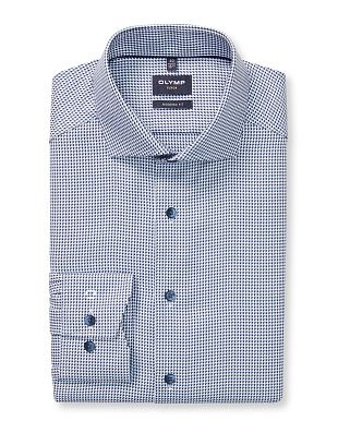 Сорочка мужская с синим принтом Olymp, modern fit | купить в интернет-магазине Olymp-Men