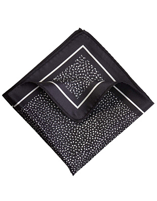 Платок чёрный с белым рисунком Bernd Hennes | купить в интернет-магазине Olymp-Men