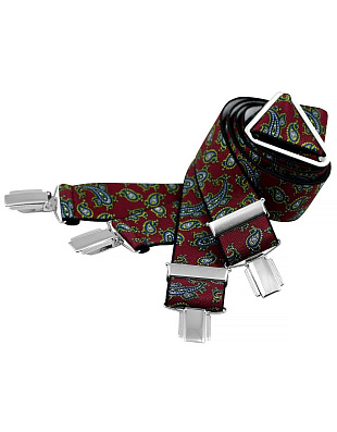 Подтяжки Lindenmann бордовые с принтом огурцы | купить в интернет-магазине Olymp-Men