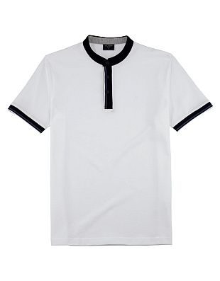 Поло мужское белое Olymp с воротником-стойкой | купить в интернет-магазине Olymp-Men