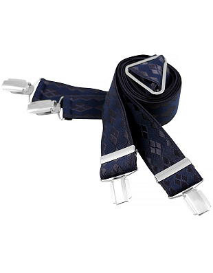 Подтяжки мужские синие фактурный ромб, Х-форма | купить в интернет-магазине Olymp-Men