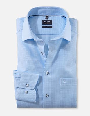 Рубашка голубая мужская Olymp Luxor, modern fit | купить в интернет-магазине Olymp-Men
