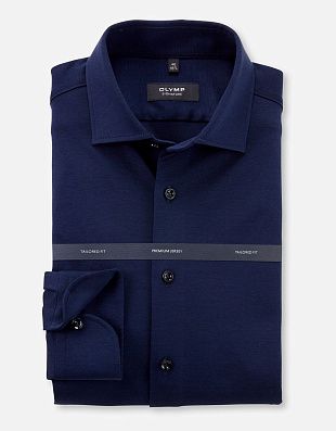 Рубашка мужская трикотажная Signature синяя однотонная