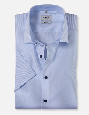 Рубашка в полоску с коротким рукавом OLYMP Level Five, приталенная